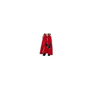 Hooded Medium Women Cape Winter Vintage Overcoat Fashion Button  並行輸入品｜bestshop-d｜03