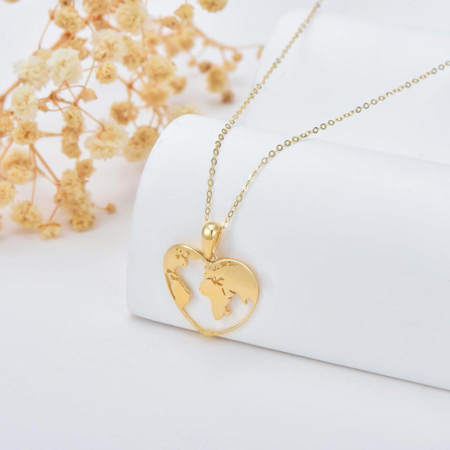 【並行輸入品】KECHO 14K ソリッドゴールド 州 ネックレス ペンダント カントリー マップ ペンダント チャーム ジュエリー 卒業祝い 女性_2