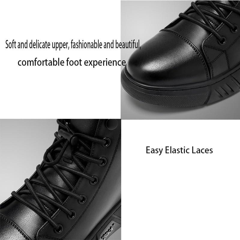【並行輸入品】RiceelSor Men Ltalian High top Leather Boots Side Zipper Waterprの画像