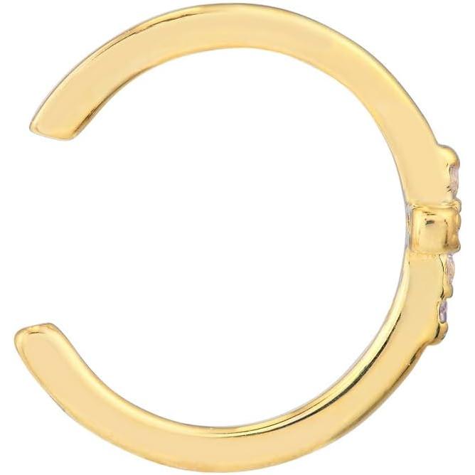 【並行輸入品】14k Yellow Gold 12 Diamond .05tcw Religious Faith Cross Earrings Cufの画像