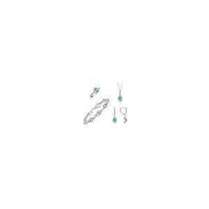 【並行輸入品】Rylos Women's Set: Sterling Silver Designer Halo 4 pc matching jの画像