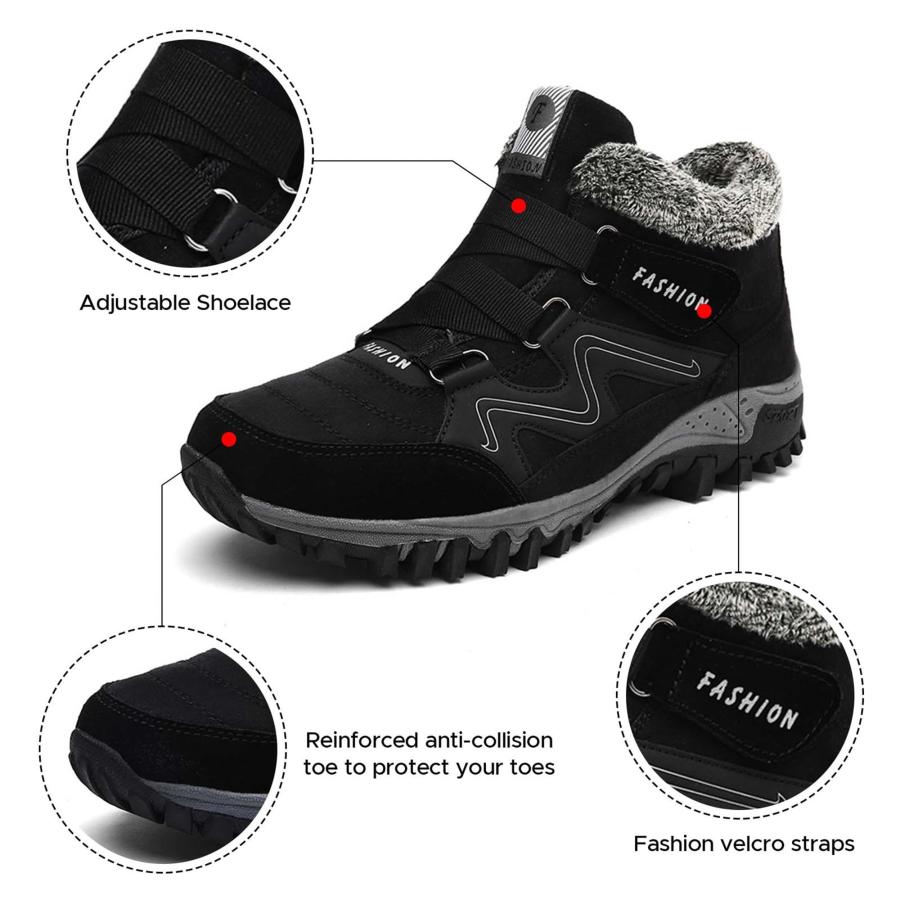 【並行輸入品】Men's Winter Shoes Outdoor Snow Boots Anti Slip Hiking Boots Warの画像