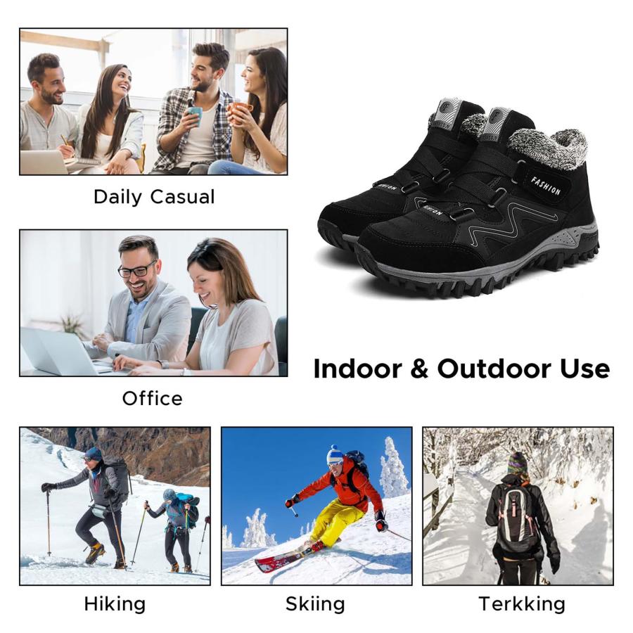 【並行輸入品】Men's Winter Shoes Outdoor Snow Boots Anti Slip Hiking Boots Warの画像