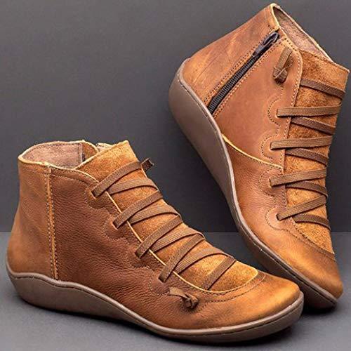 【並行輸入品】KAMEMIR Ankle Boots for Women Arch Support Womens Low Heel Fashiの画像