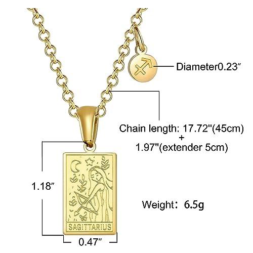 【並行輸入品】JeeweLife 18Kゴールドメッキ ステンレススチール 星座ネックレス 占星術ギフト 女性用 星座ペンダントジュエリー， 金_7