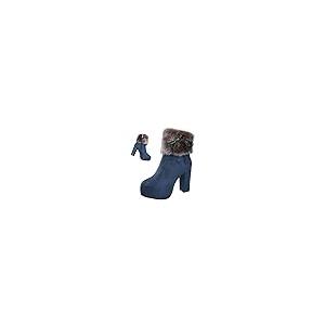 【並行輸入品】VIFOCUS Women's Platform Chunky High Heel Ankle Boots,Cute Bow Fの画像