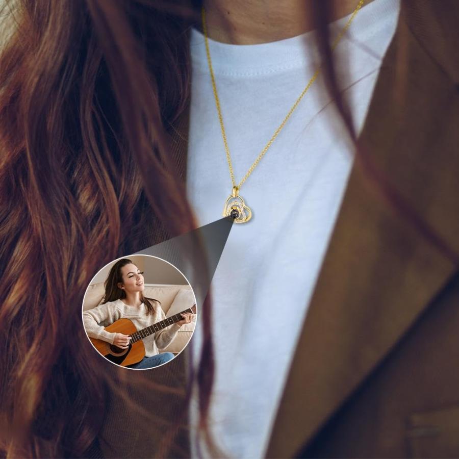 【並行輸入品】EIRZNGXQ Custom Photo Projection Necklace - Personalized Projection