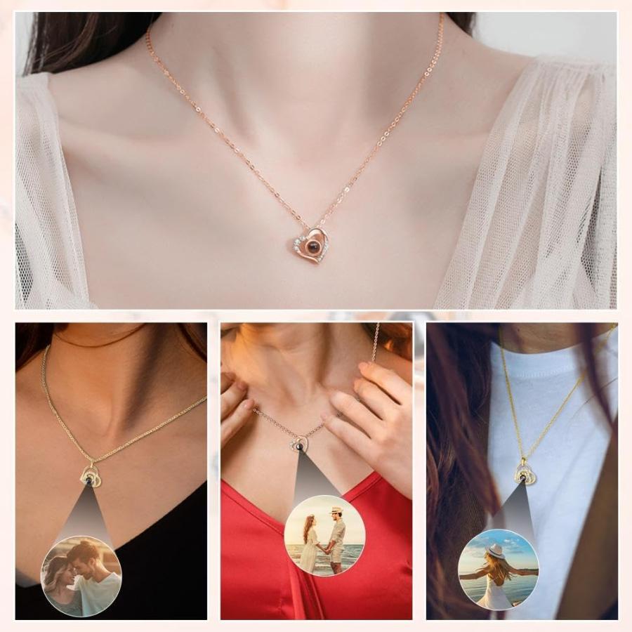 【並行輸入品】EIRZNGXQ Custom Photo Projection Necklace - Personalized Projection