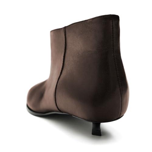 【並行輸入品】miss left Womens Basic Kitten Heeled Ankle Boots Closed Pointedの画像