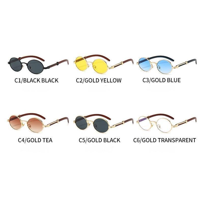 完全生産限定盤 BOMUESK Retro Imitation Wood Grain Sunglasses， Men´s Oval Frame 並行輸入品