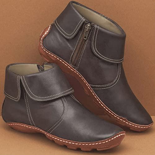 【並行輸入品】Womens Black Ankle Booties Wedge Heels Boots White Ankle Boots fの画像