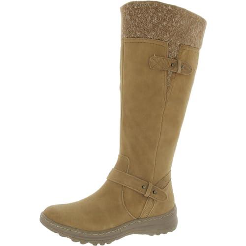 【並行輸入品】Naturalizer Womens Aubrey Suede Faux Fur Knee High Boots Tan 5.5の画像