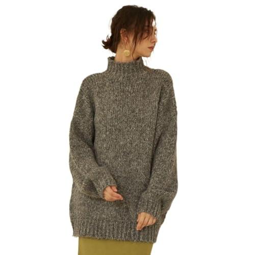 【並行輸入品】Fall Clothes for Women 2023 Knit Mock Neck Drop Shoulder Regularの画像