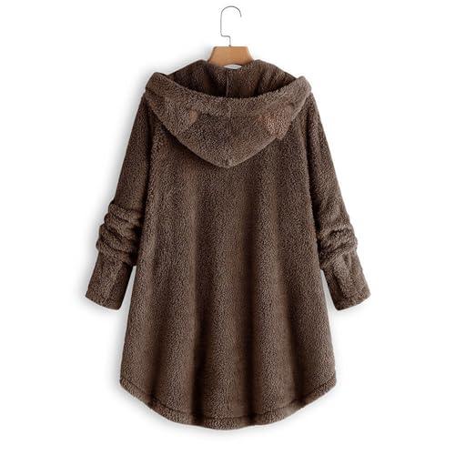【並行輸入品】Womens Coats And Jackets Women's Fuzzy Fleece Zip Up Hoodies Winの画像