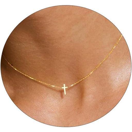 値引き！クロス＆ハートダイヤネックレス　14金HG、14金ゴールド クロス ネックレス ダイヤモンド レディース メンズ K10 ピンク