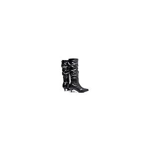 【並行輸入品】Elbslutt Women's Low Kitten Heels Mid Calf Slouch Boots Pointedの画像