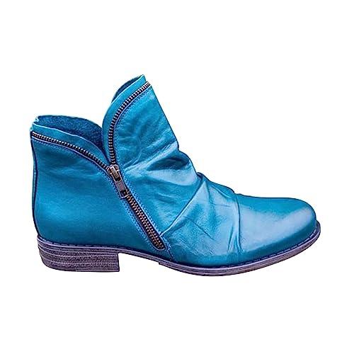 【並行輸入品】SBGMoSJ Womens Brown Ankle Boots Flat Womens Ankle Booties withの画像