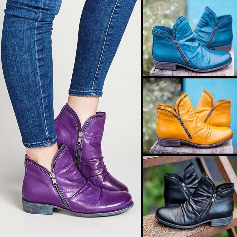 【並行輸入品】SBGMoSJ Womens Brown Ankle Boots Flat Womens Ankle Booties withの画像