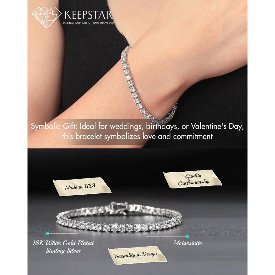 並行輸入品】KEEPSTAR モアッサナイトテニスブレスレット 男女兼用 18K 
