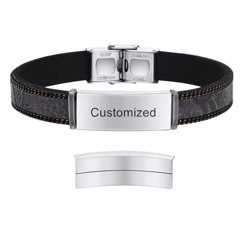 人気商品を激安通販 LiFashion Personalized WWJD HWLF Bracelets for Men，Custom Leathe 並行輸入品