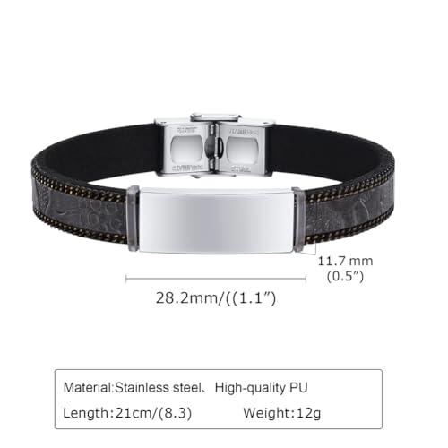 人気商品を激安通販 LiFashion Personalized WWJD HWLF Bracelets for Men，Custom Leathe 並行輸入品