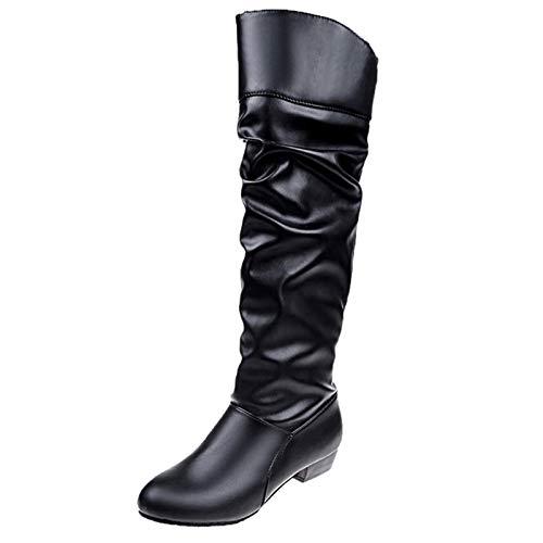 【並行輸入品】SBGMoSJ Western Boots Women Mid Calf White Brown Knee High Bootsの画像