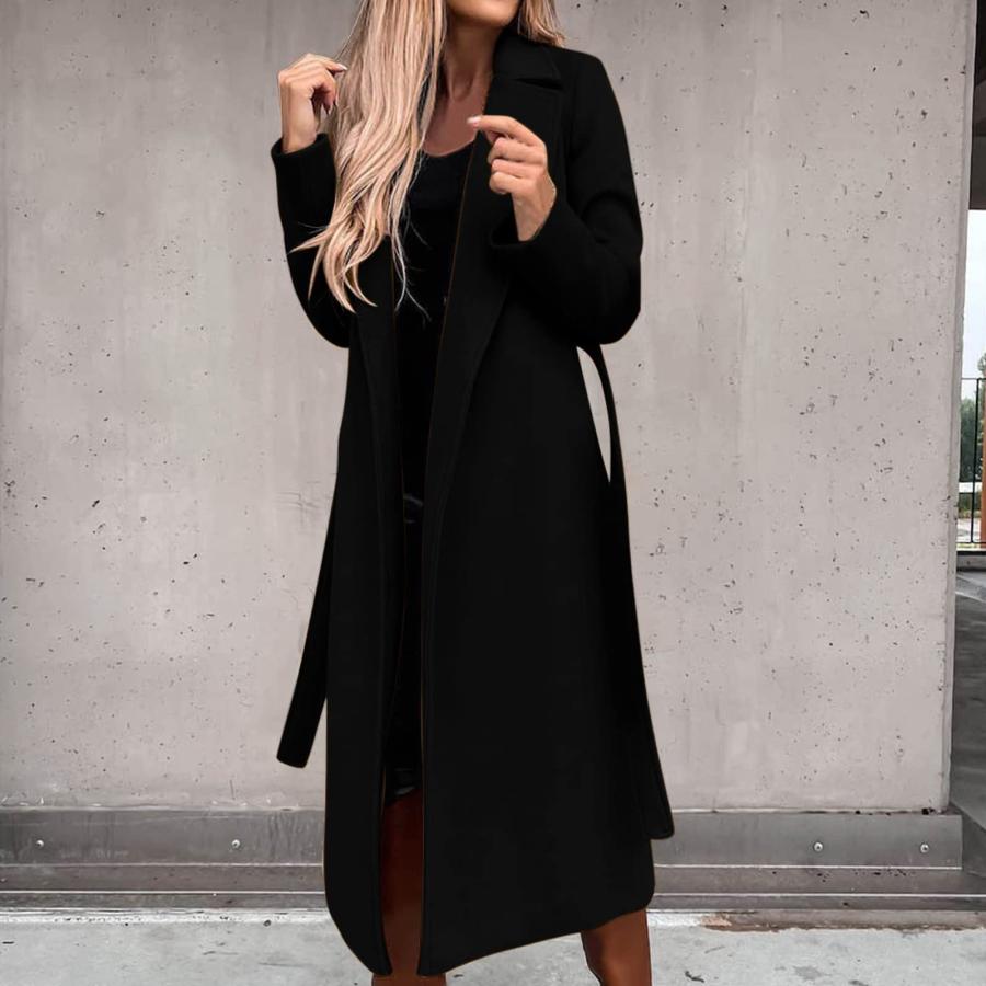 【並行輸入品】Hvyesh Black Of Friday Deals Today Women's Wool Blend Trench Win_3