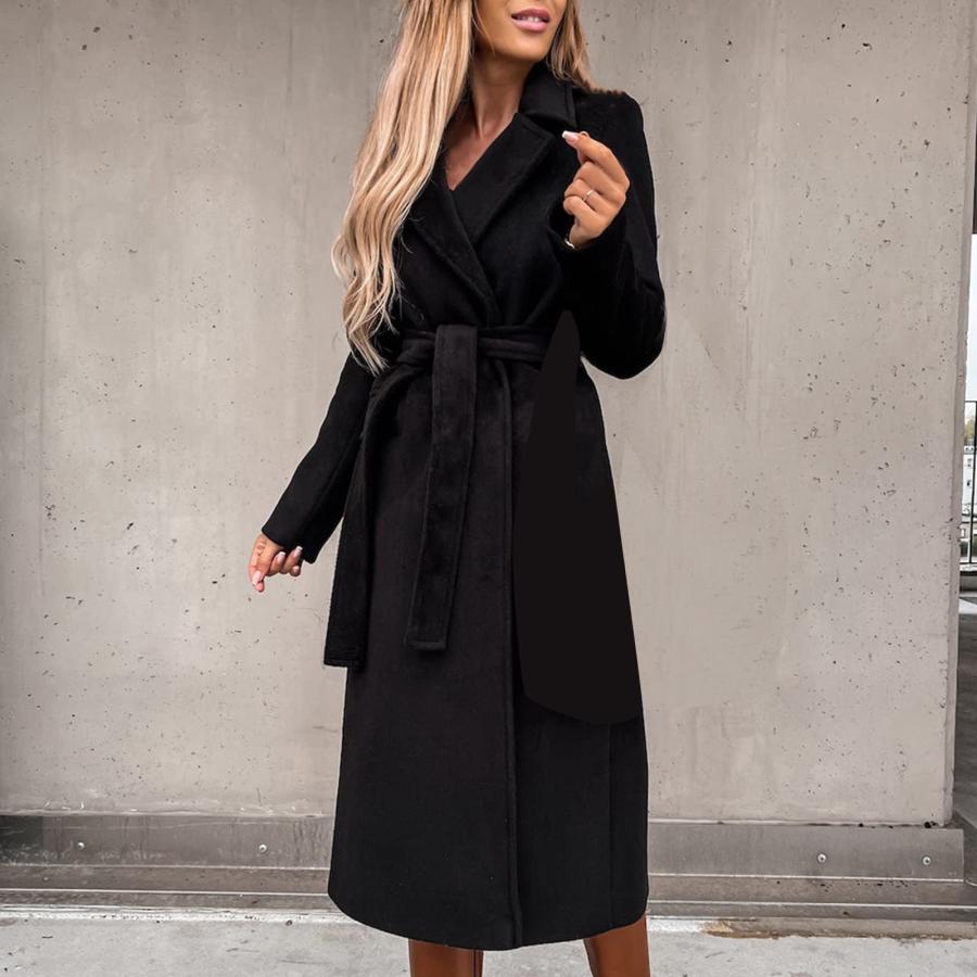 【並行輸入品】Hvyesh Black Of Friday Deals Today Women's Wool Blend Trench Win_9