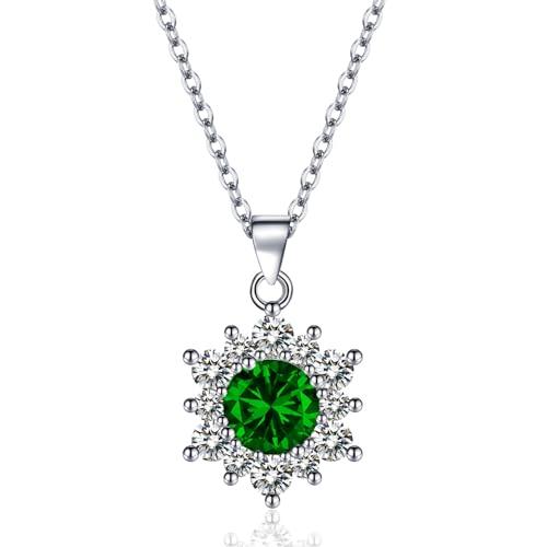 【並行輸入品】Zetaur Jewelry Sets Silver Plated Green Cubic Zirconia Halo Snow_7