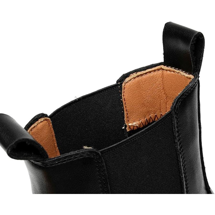 【並行輸入品】MANLADUO Chelsea Boots for Men with Thick Soles  British Style Elastの画像