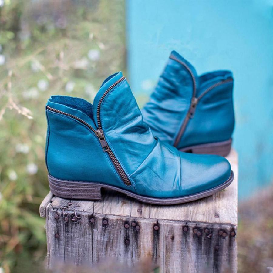 【並行輸入品】Cfklopgg Women's Ankle Boots & Booties Low Heel Grey Suede Bootiの画像