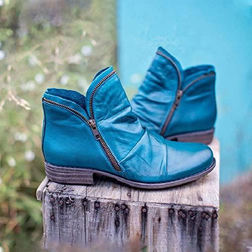 【並行輸入品】Cfklopgg Women's Ankle Boots & Booties Low Heel Grey Suede Bootiの画像