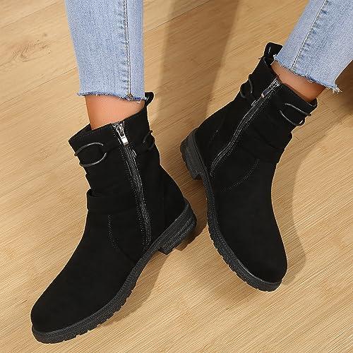 【並行輸入品】Heeled Boots for Women Mid Calf White Wide Calf Knee High Bootsの画像