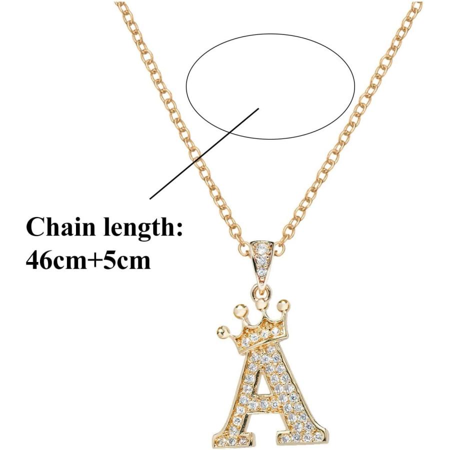 【並行輸入品】Diamond Pendant Necklace For Women Initial Necklaces A Z Letter Char_2
