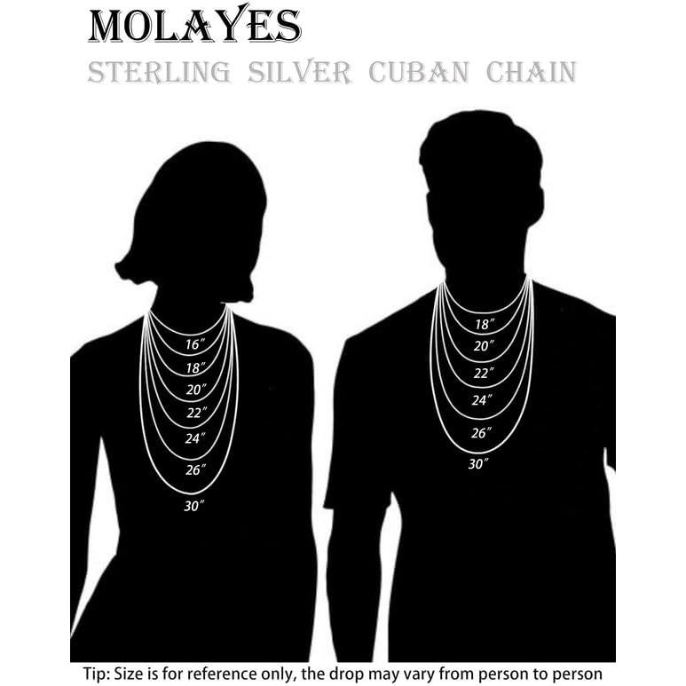 【並行輸入品】MOLAYES 18Kゴールド 925スターリングシルバー 3.5mm カーブキューバリンクチェーンネックレス スターリングシルバーチェ_5