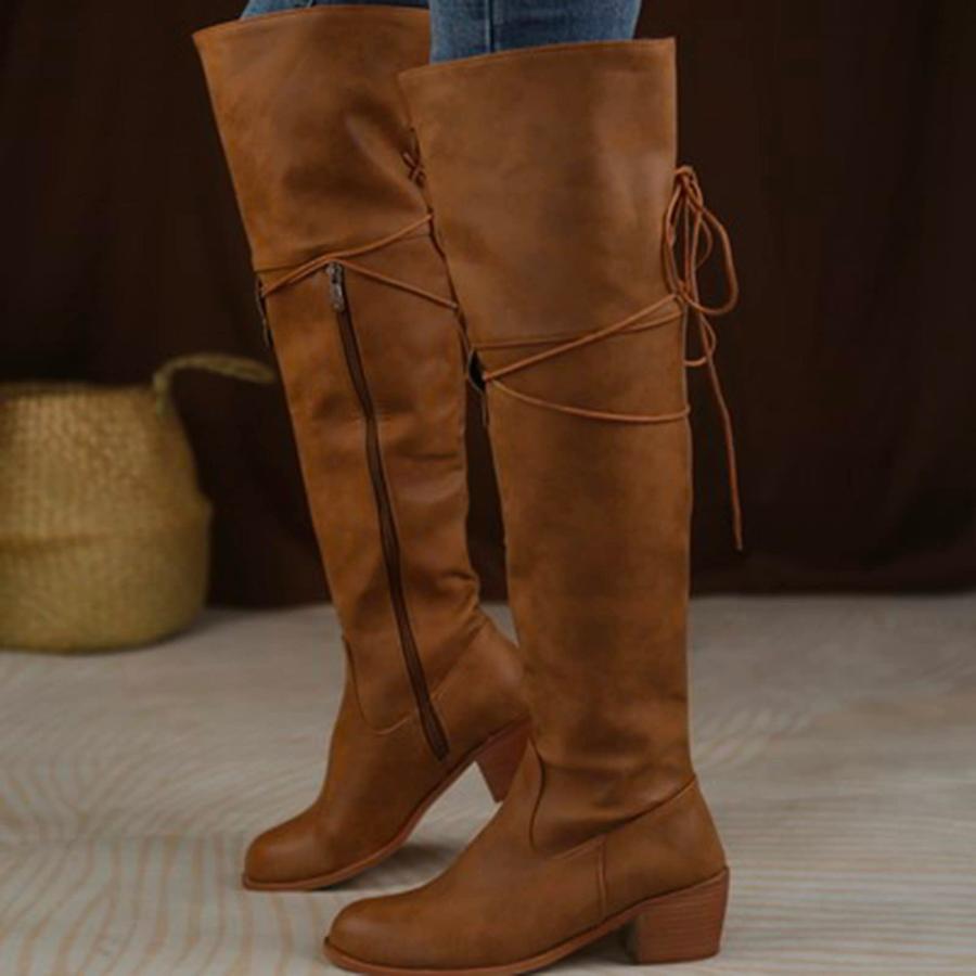 【並行輸入品】SBGMoSJ Winter Boots Women Wide Black and White Knee High Cowboyの画像