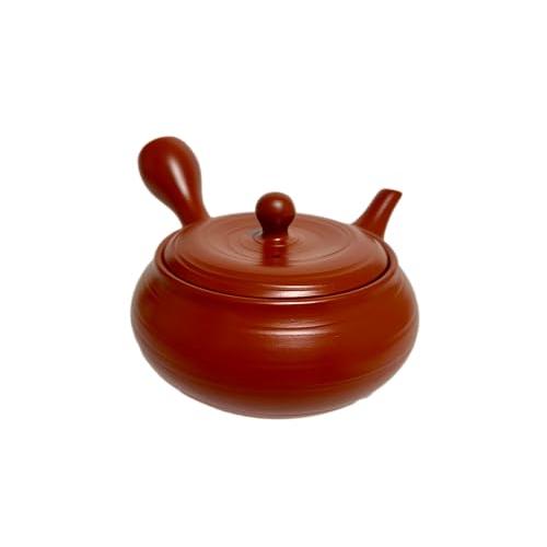 【並行輸入品】日本製 きゅうす 常滑粘土 ティーポット 10.8液量オンス 竹春 赤粘土 縞模様 Japanese Kyusu tokoname_1