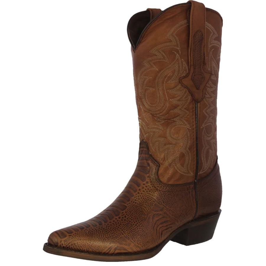 【並行輸入品】TEXAS LEGACY Mens Brown Western Leather Cowboy Boots Ostrich Leg