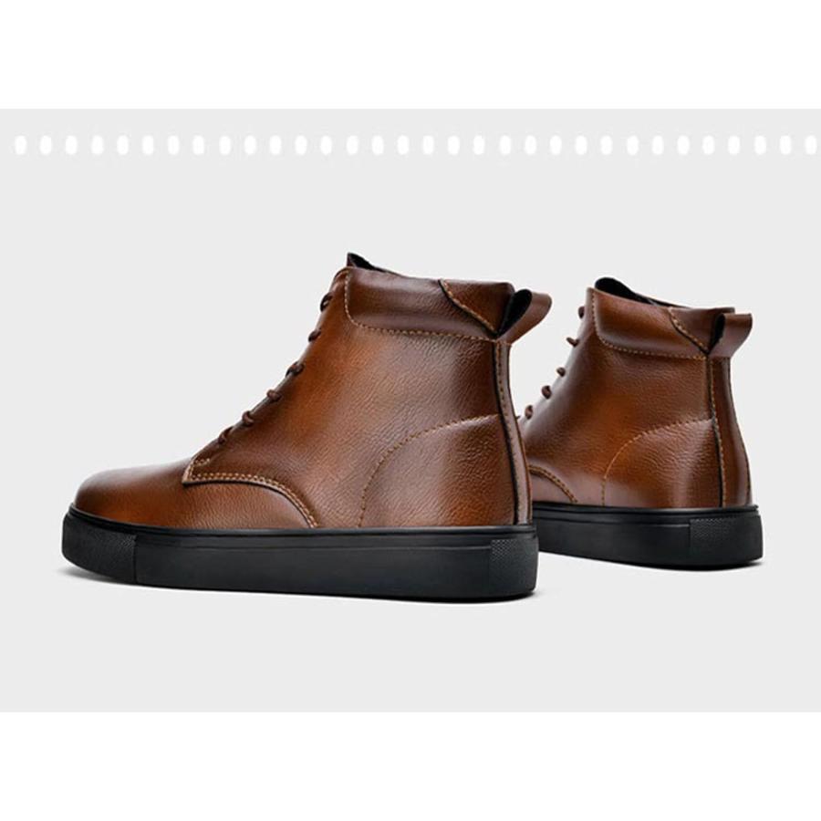 【並行輸入品】Myallfeet Men's ltalian High Cut Round Head Genuine Leather Lace Upの画像