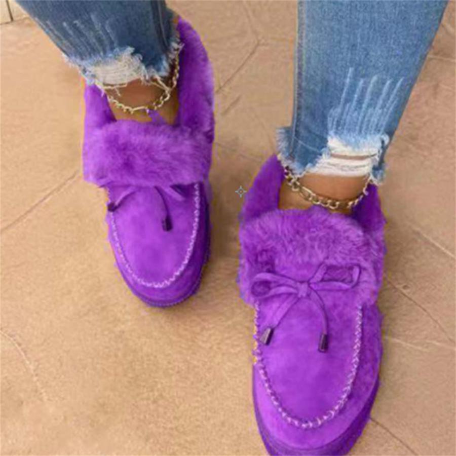 【並行輸入品】Lausiuoe Winter Shoes For Women Dressy Low Heel Women's Winter Sの画像