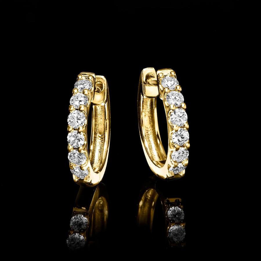 【並行輸入品】Ross-Simons 0.33 ct. t.w. Lab-Grown Diamond Hoop Earrings in 18kt Go