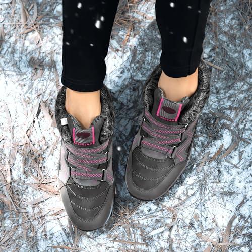 【並行輸入品】Women's Waterproof Snow Boots Zipper Womens Winter Boots Wide Wiの画像