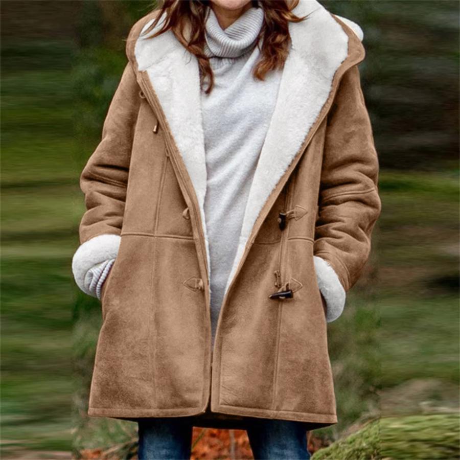 【並行輸入品】Ceboyel Women Fleece Winter Coats 2023 Sherpa Lined Suede Warm Jの画像