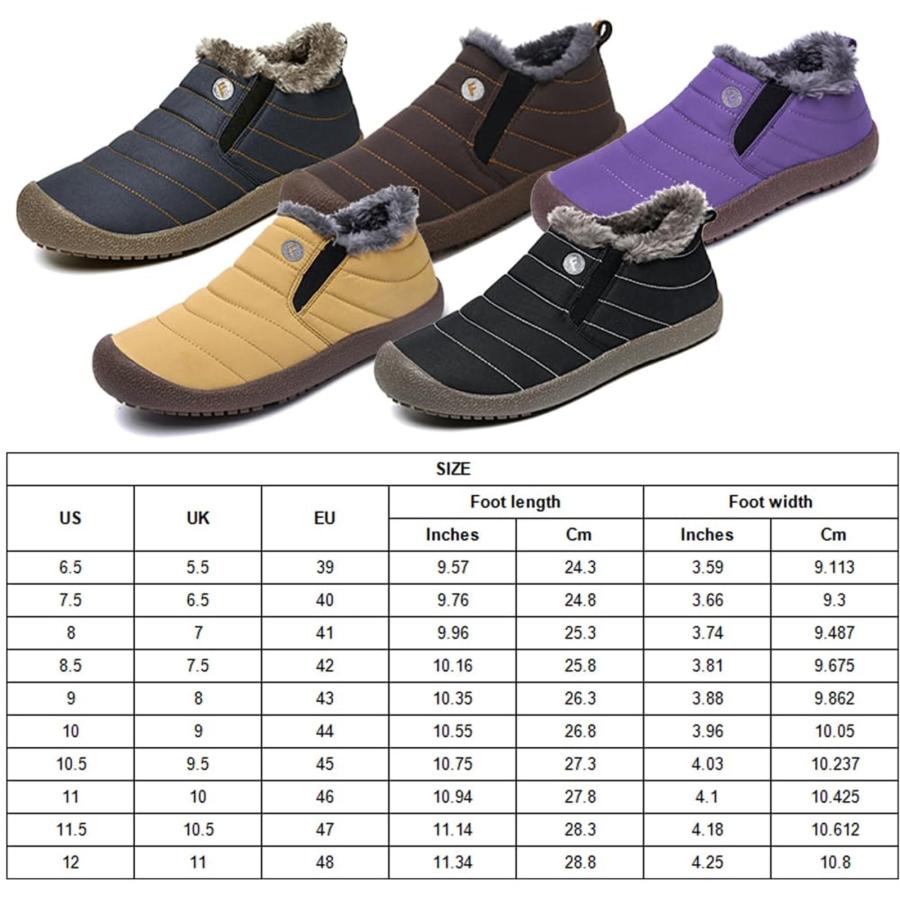 【並行輸入品】HIDRUO Men's Waterproof Warm Plush Lined Outdoor Snow Ankle Bootの画像