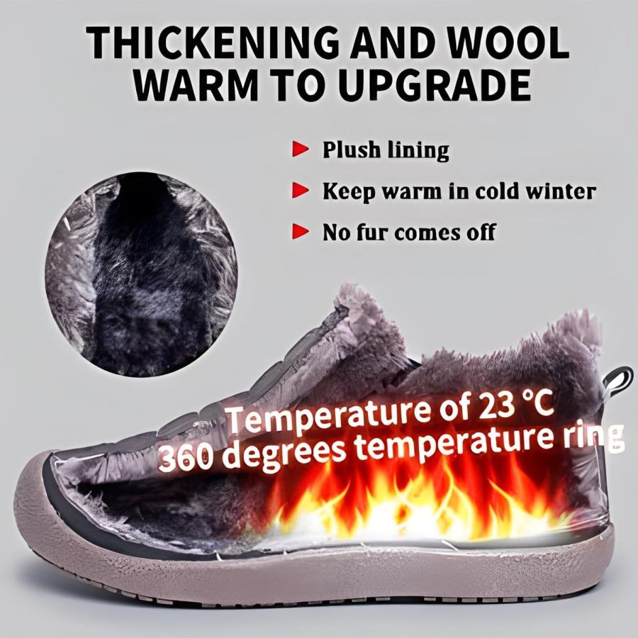 【並行輸入品】HIDRUO Men's Waterproof Warm Plush Lined Outdoor Snow Ankle Bootの画像