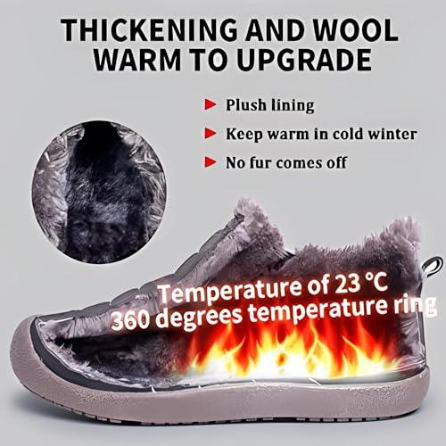 【並行輸入品】HIDRUO Men's Waterproof Warm Plush Lined Outdoor Snow Ankle Bootの画像