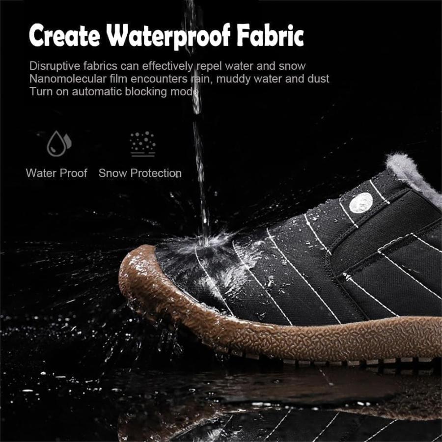 【並行輸入品】HIDRUO Men's Waterproof Warm Plush Lined Outdoor Snow Ankle Bootの画像
