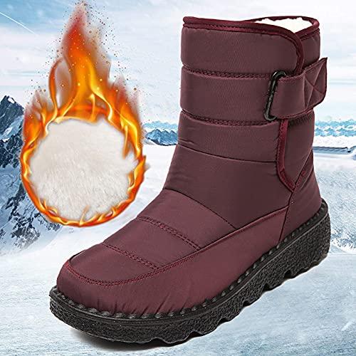 【並行輸入品】Ankle Snow Boots for Women 2023 Womens Black Snow Boots Wide Womの画像