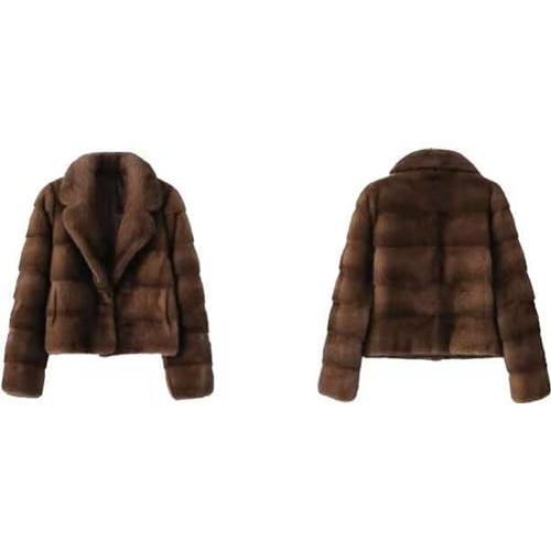 SHORT THICK FUR Real Mink Fur Jacket for Women Plush Short Coat  並行輸入品｜bestshop-d｜02