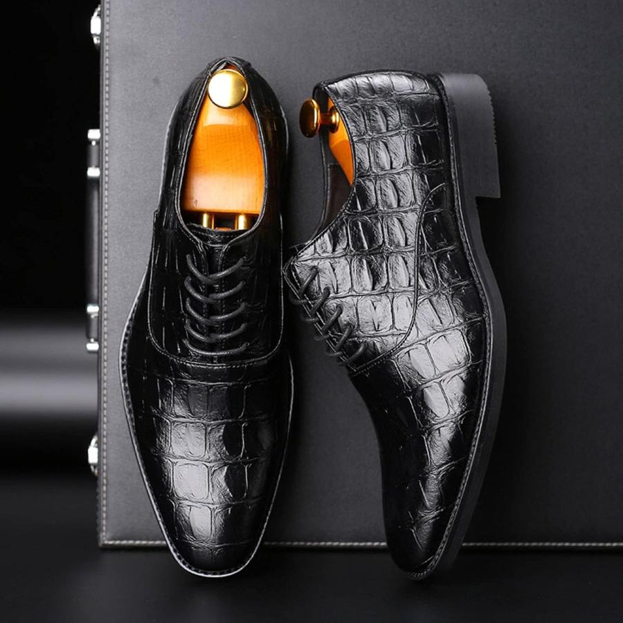 【並行輸入品】Men Dress Shoes Black Loafers Shoes Lace-Up Business Pointed Matchinの画像
